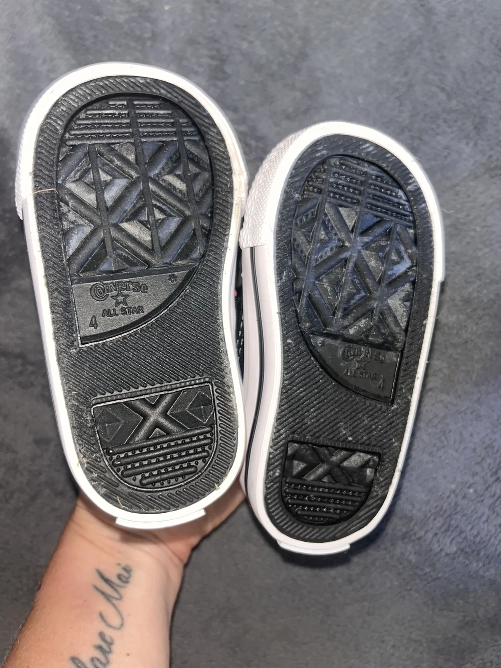 Converse All Star Kids' Black High-Top Sneakers Sz 4 Thick Laces